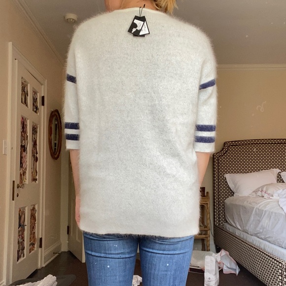 Gray Sweater with Navy ‘M’ - Picture 2 of 2